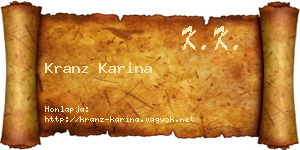 Kranz Karina névjegykártya